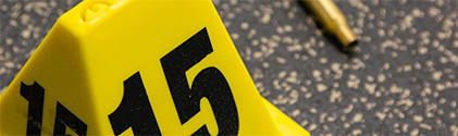 Number on yellow marked placed on a street used in an investigation