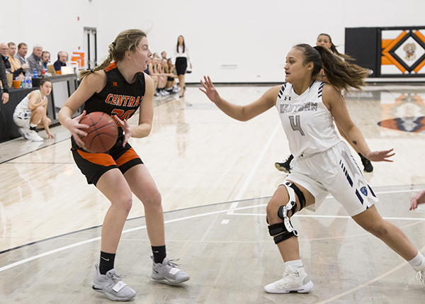 CWC Basketball player protecting the ball from an opponent