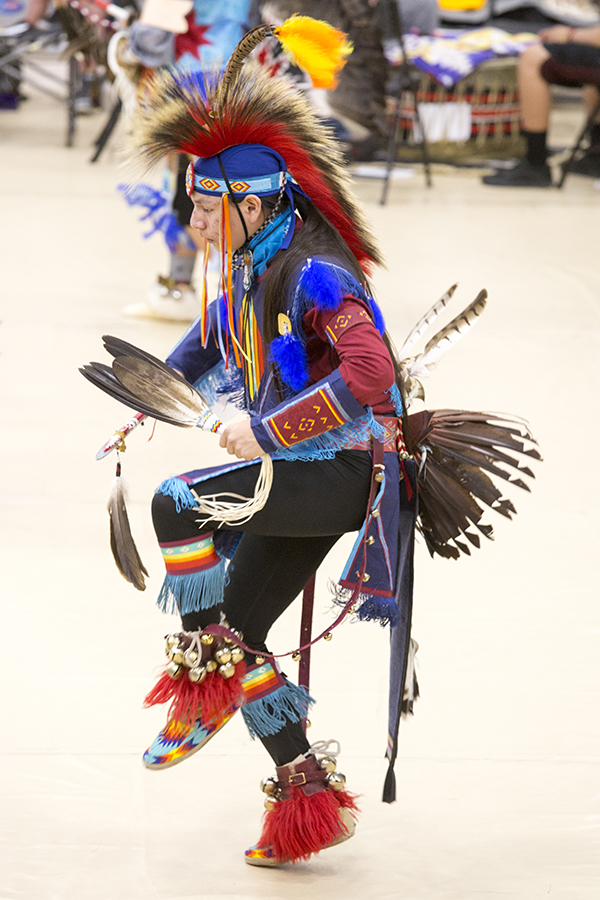 Dancer performing at the 2019 Pow-Wow