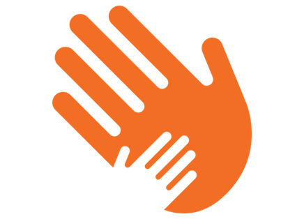 Orange hand icon