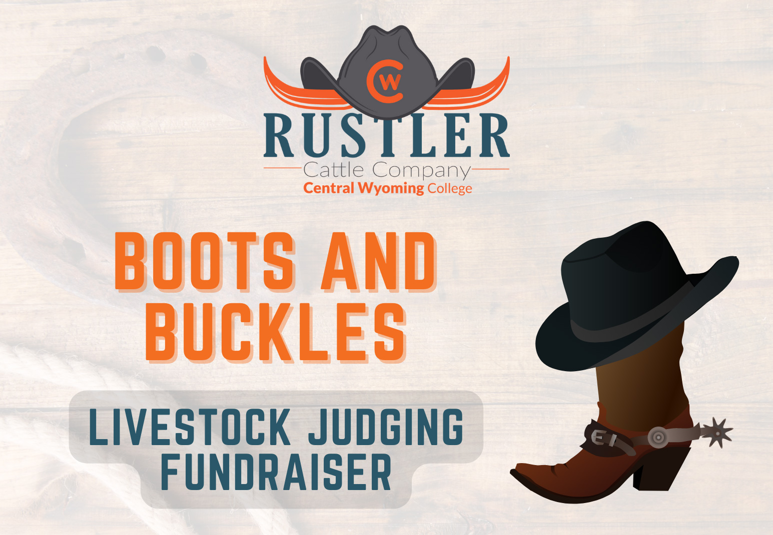 Graphic promoting the Boots and Buckles Event