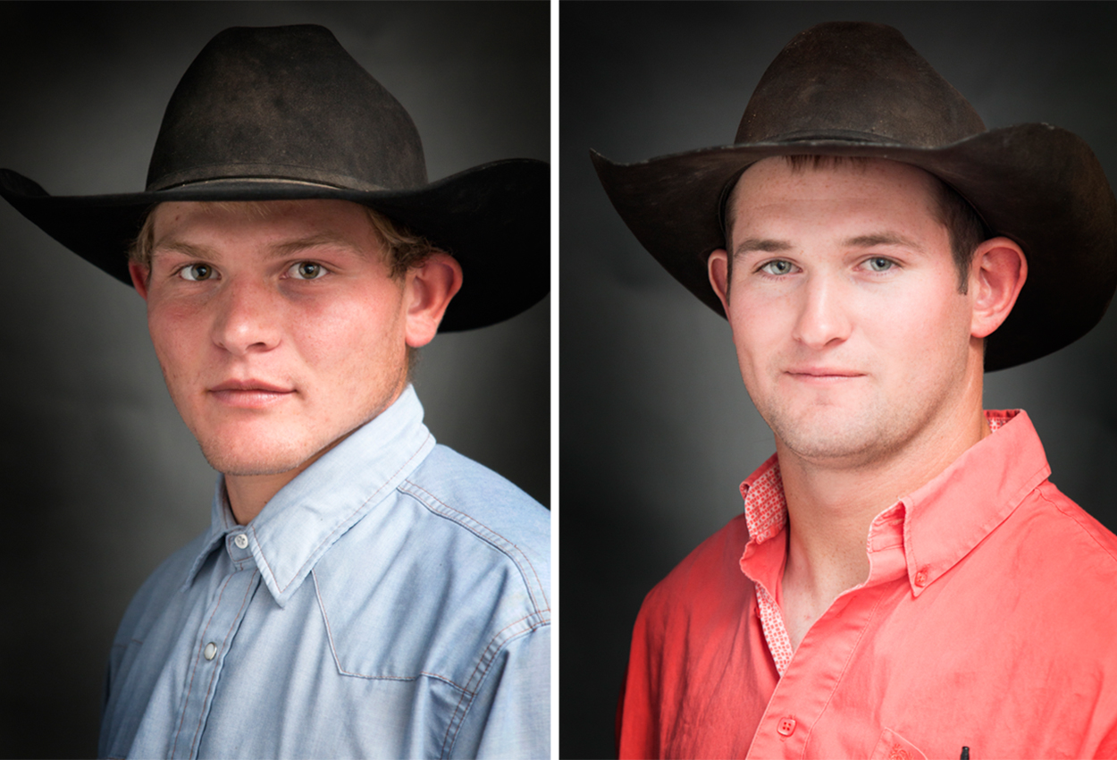 two rodeo cowboy portraits