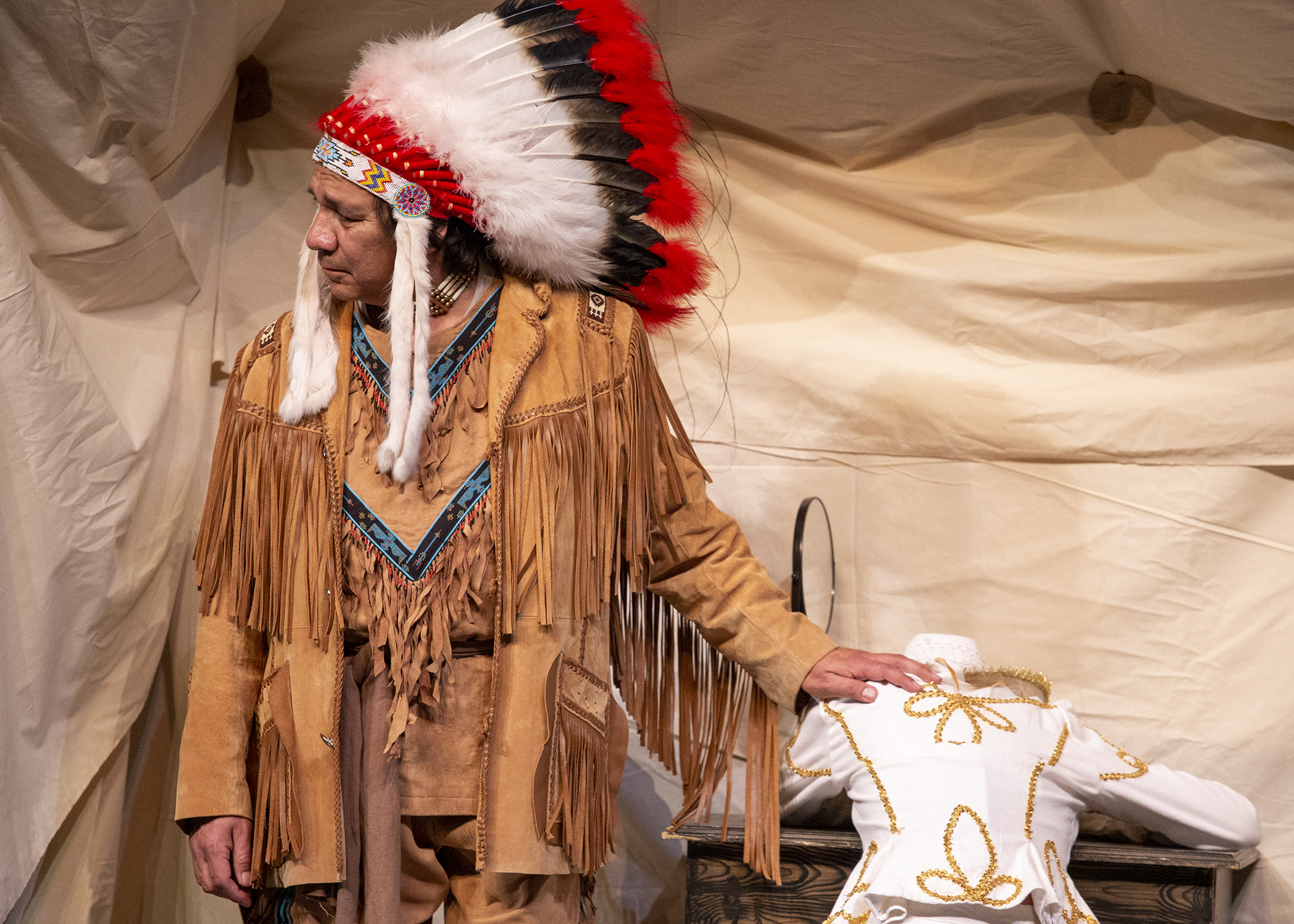 Chief Sitting Bull comforts Annie during the CWC theater production of 