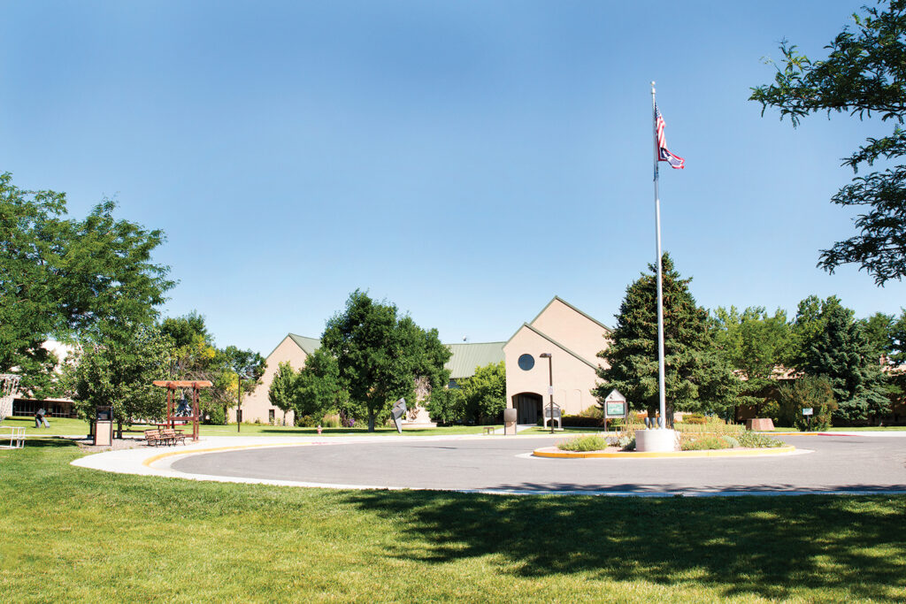 Front of campus by the flagpole